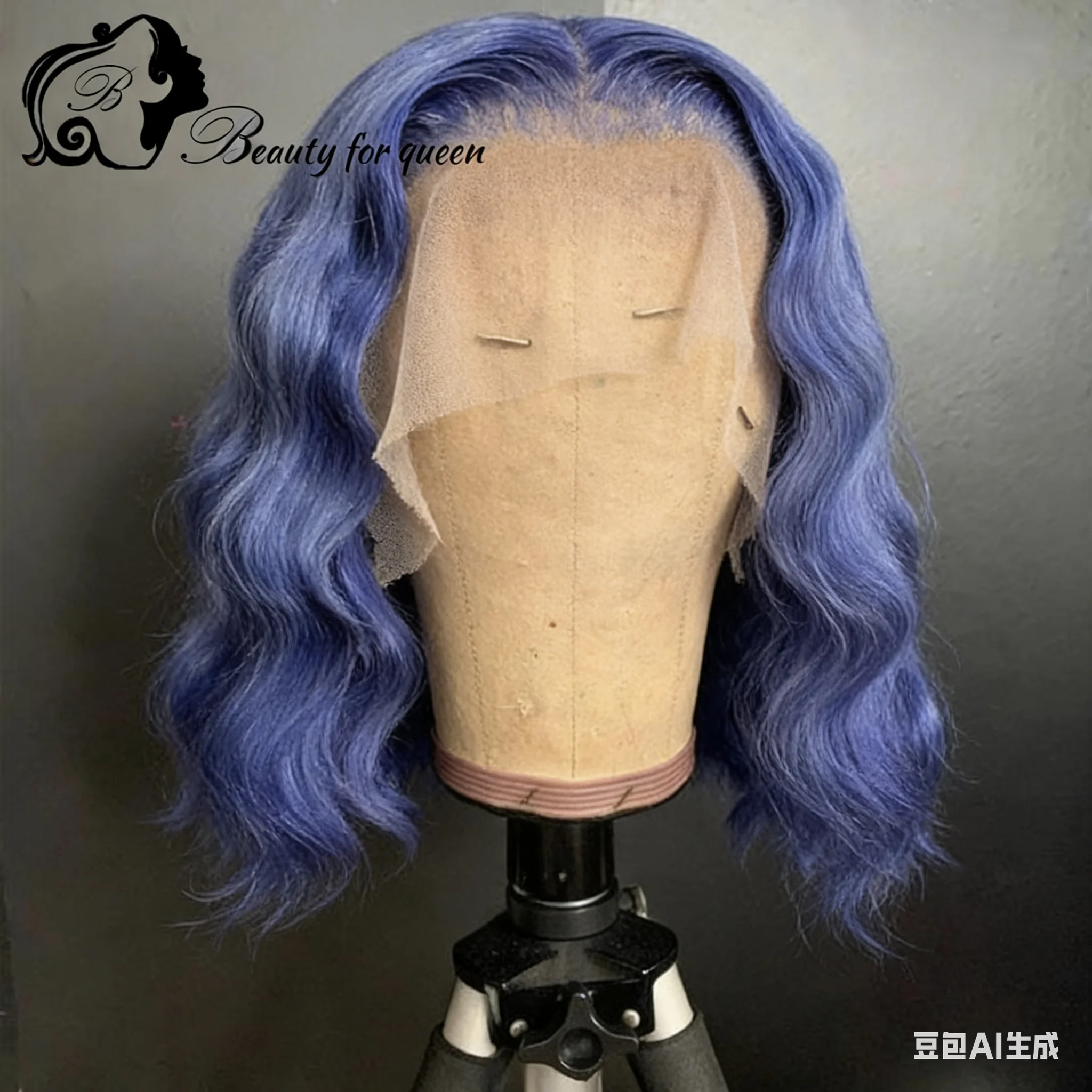 

Good Quality Straight Bob Wig Brazilian Hair Blue Colored HD Lace Frontal Wig Human Hair 100% Wearing For Women Cosplay