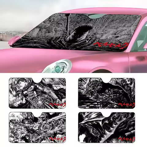 Cool Black B-Berserk Funny Car SunShade Windshield Anti-UV Protection Front Sun Shade Cooling Protector for Vehicle Interior