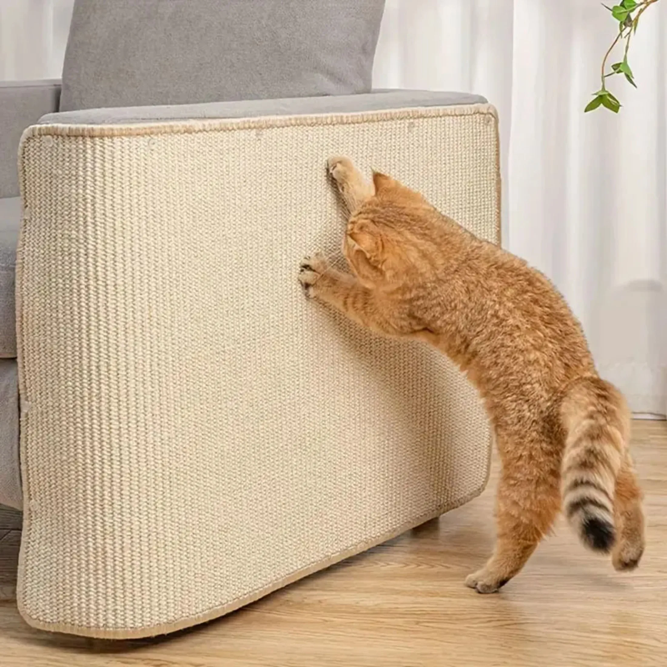 Natural Sisal Cat Scratcher Mat Cat Scratch Mats Horizontal Cat Floor Scratching Pad Rug Protect Couch and Carpets