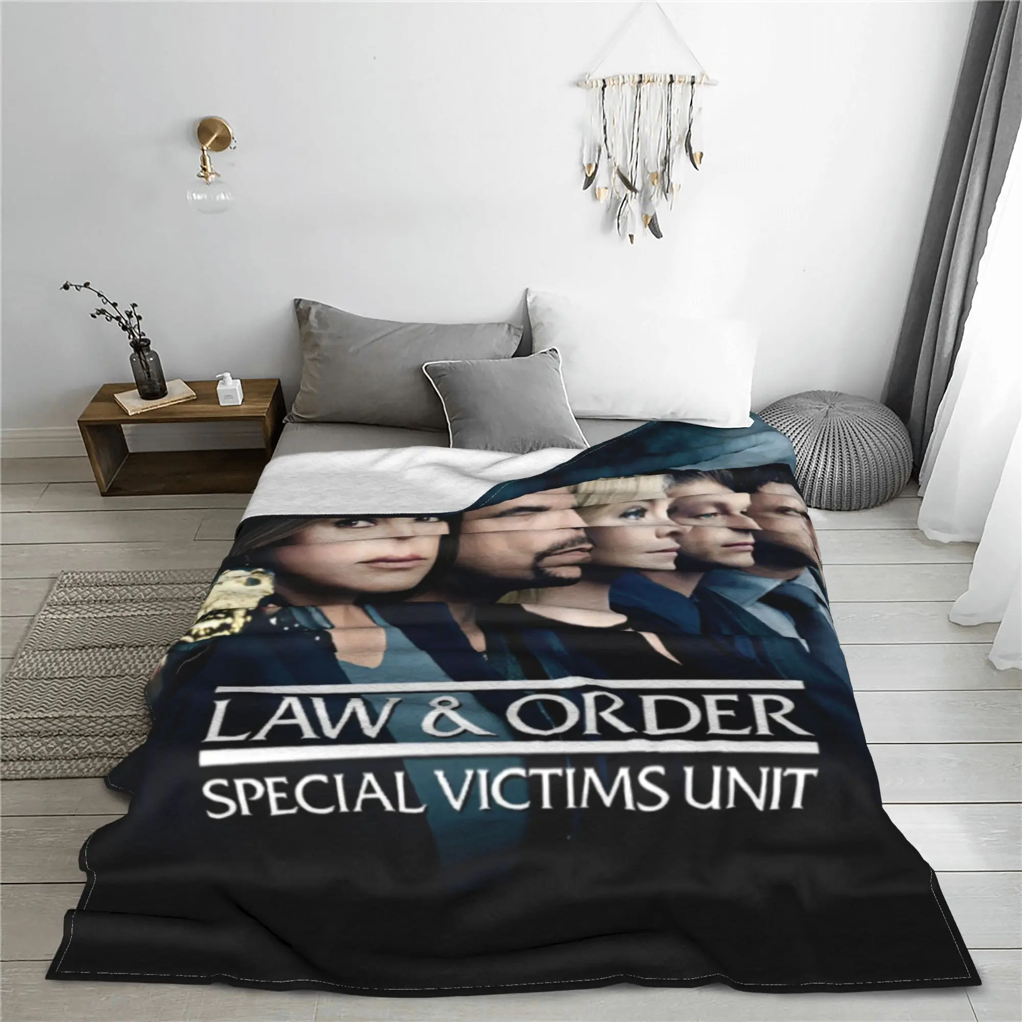 Law & Order Special Victims Unit Flannel Blanket SVU Team Fashion Throw Blanket for Home Hotel Sofa 150*125cm Rug Piece Soft