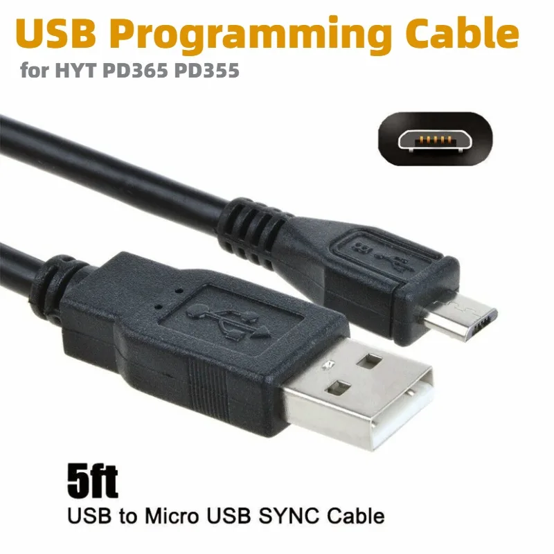 Micro USB Programming Cable Cord Lead for HYT Hytera PD365 PD355 TD350 TD360 PD360 PD362 PD366 BD300 Walkie Talkie Two Way Rodio