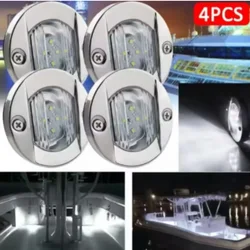 1x Marine Boat Lights 6 LED Stern Light Waterproof Courtesy Light 12V Round Yacht Light Boat Accessories