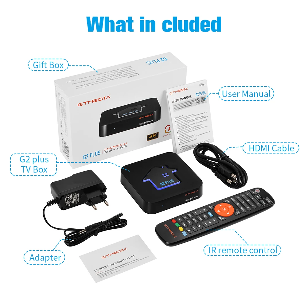 GTMEDIA G2 Cộng Với STB Android 11 TV Box 4K HD GTPlayer CP1.4/2.2 2G 16G Được Xây Dựng-In Wifi 2.4G Phương Tiện Truyền Thông Máy Nghe Nhạc M3u TV Box Cổ Trong Brazil