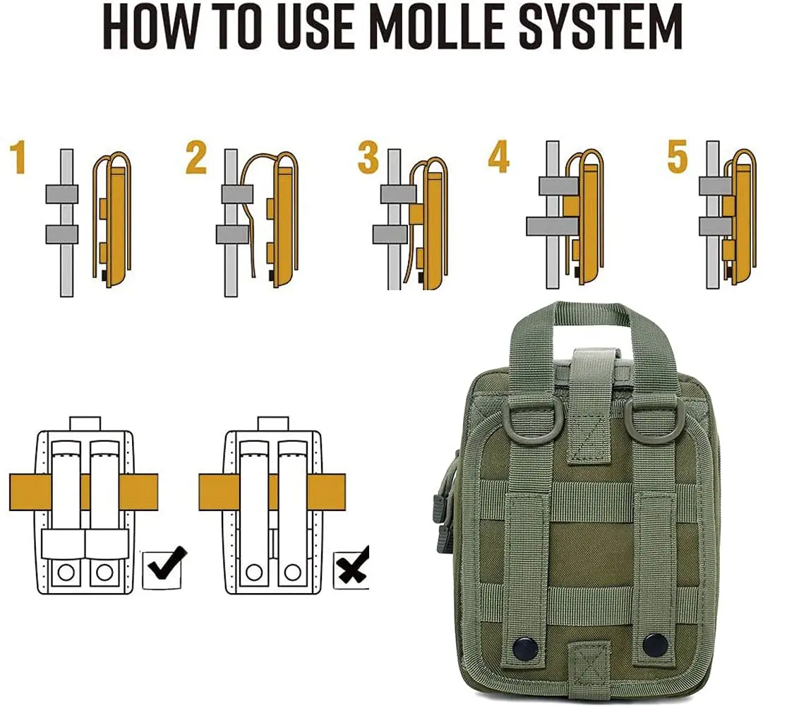 Molle IFAK Tactical First Aid Bag Outdoor Pouch Quick Release For Camping Hiking Hunting Emergency