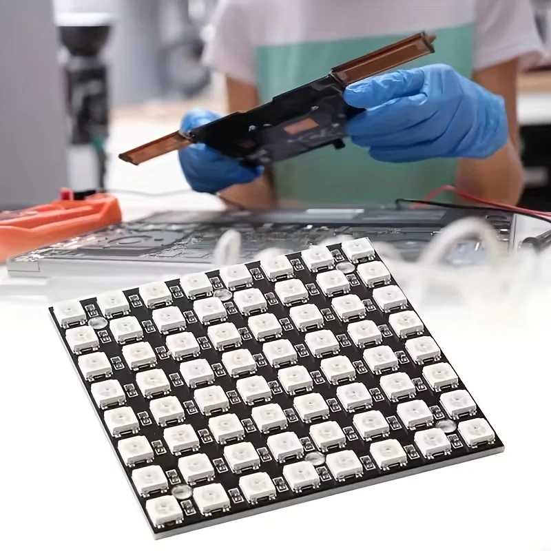 WS2812 8 × 8 5050 RGB مصفوفة بالألوان الكاملة - مجموعة تطوير تعليمية للتجارب الممتعة والتعلم الصانع؛ وحدة التدريس الجذعية