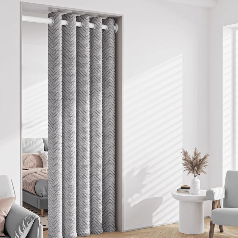 Cortina cálida de capa intermedia gruesa multicapa con bloqueo de luz de alta calidad, estilo clásico para dormitorio y sala de estar, 1 ud.