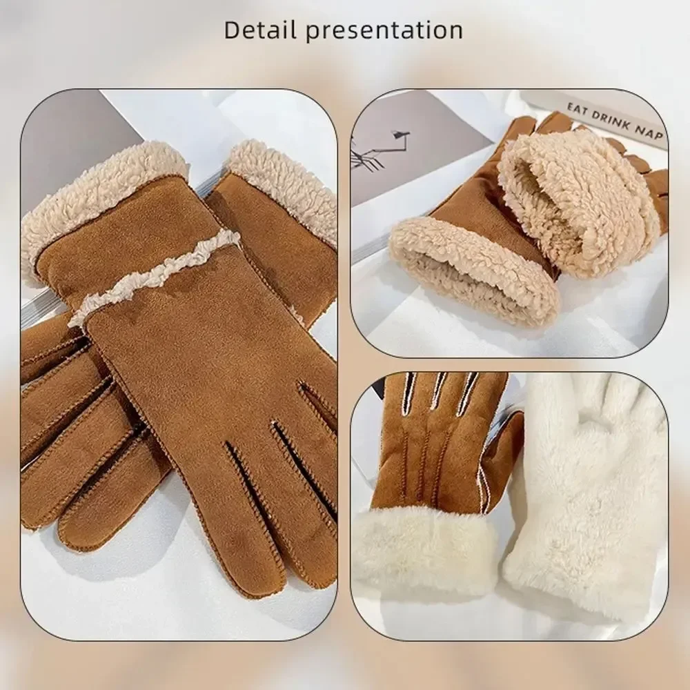 Новые зимние теплые перчатки, ветрозащитные повседневные перчатки с сенсорным экраном, нескользящие толстые плюшевые перчатки для катания на лыжах на открытом воздухе