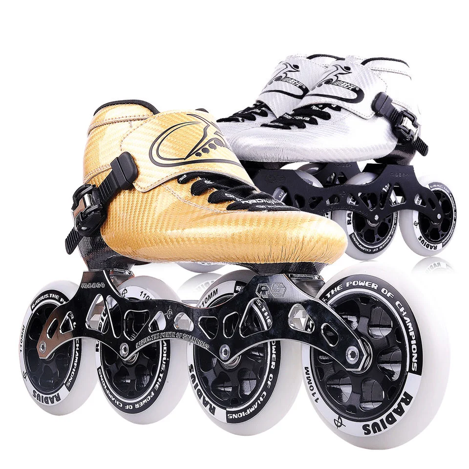 

Professional 90mm 100mm 110mm adult speed inline skates 85A PU wheels carbon fiber roller skates women men skate shoes