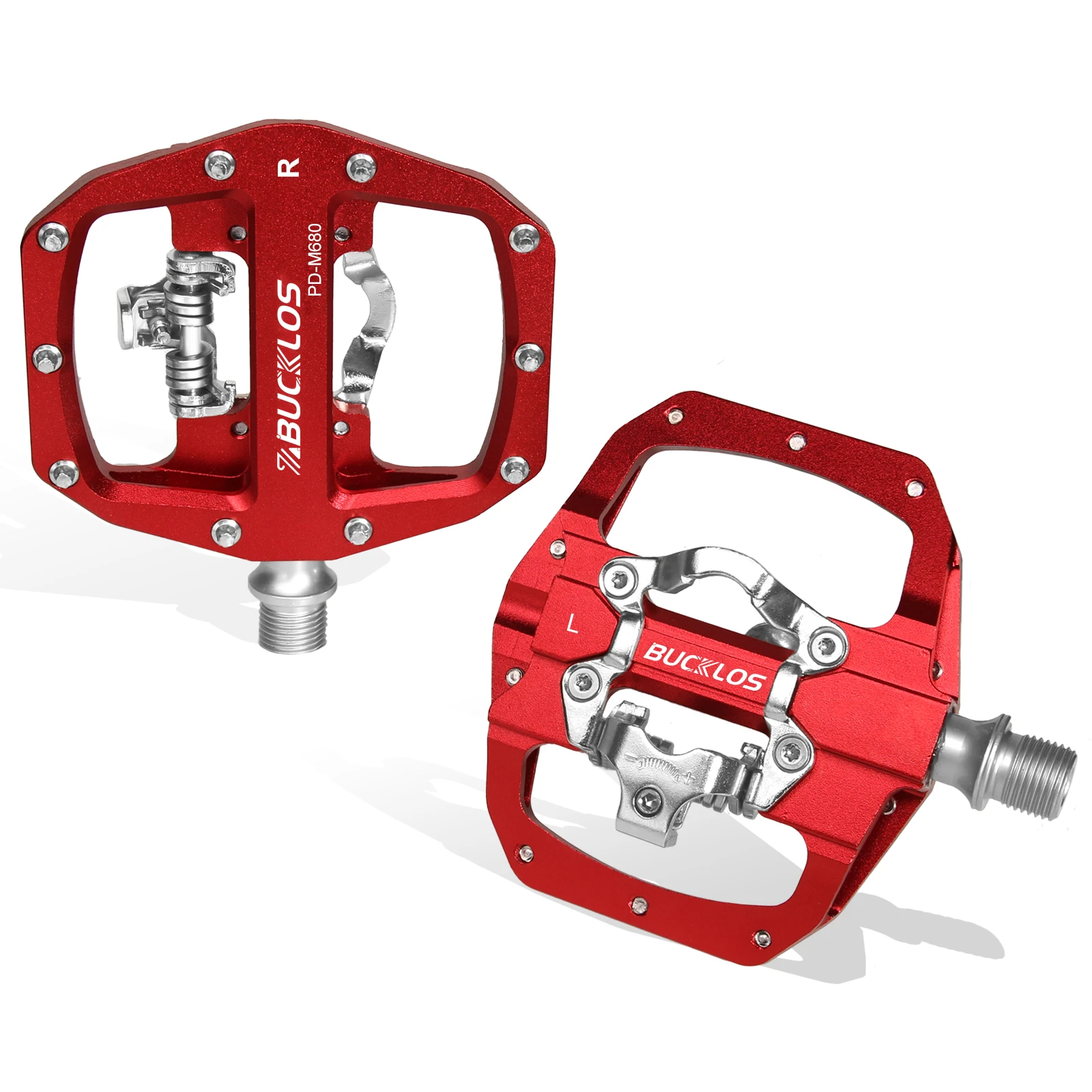 Bucklos MTB Fahrrad pedal für SPD Dual Self-Locking MTB Plattform Pedale Fuß stütze Mountainbike Pedal rutsch fest clipless Fahrrad teil