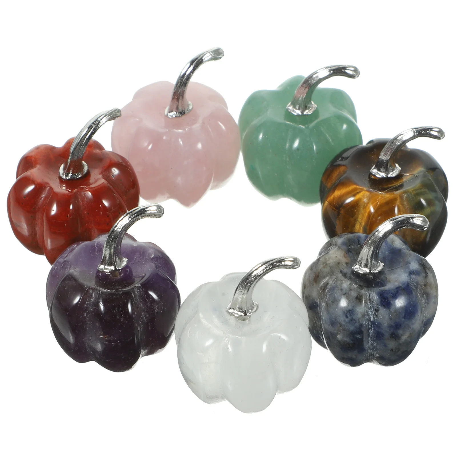 7 Piezas de Calabazas de Cristal Coloridas, Elegantes Adornos de Cristal para Decoración del Hogar, Accesorios para Fiestas y Diseño de Escenarios