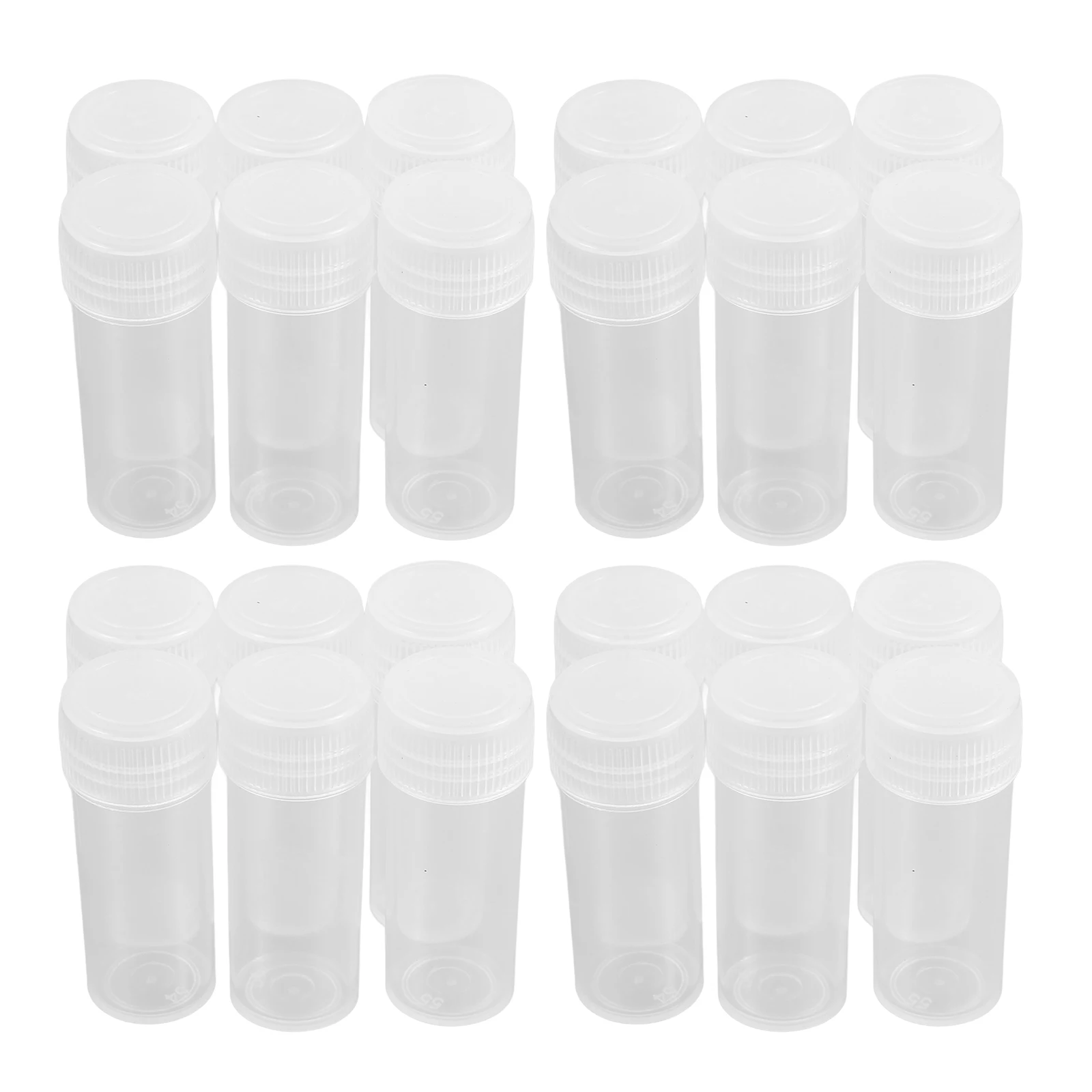 

60pcs 5Ml Clear Plastic Lab Vial Screw Cap Sealed Test Tubes For Sample Storage Laboratory Use Educational Lab Tubes
