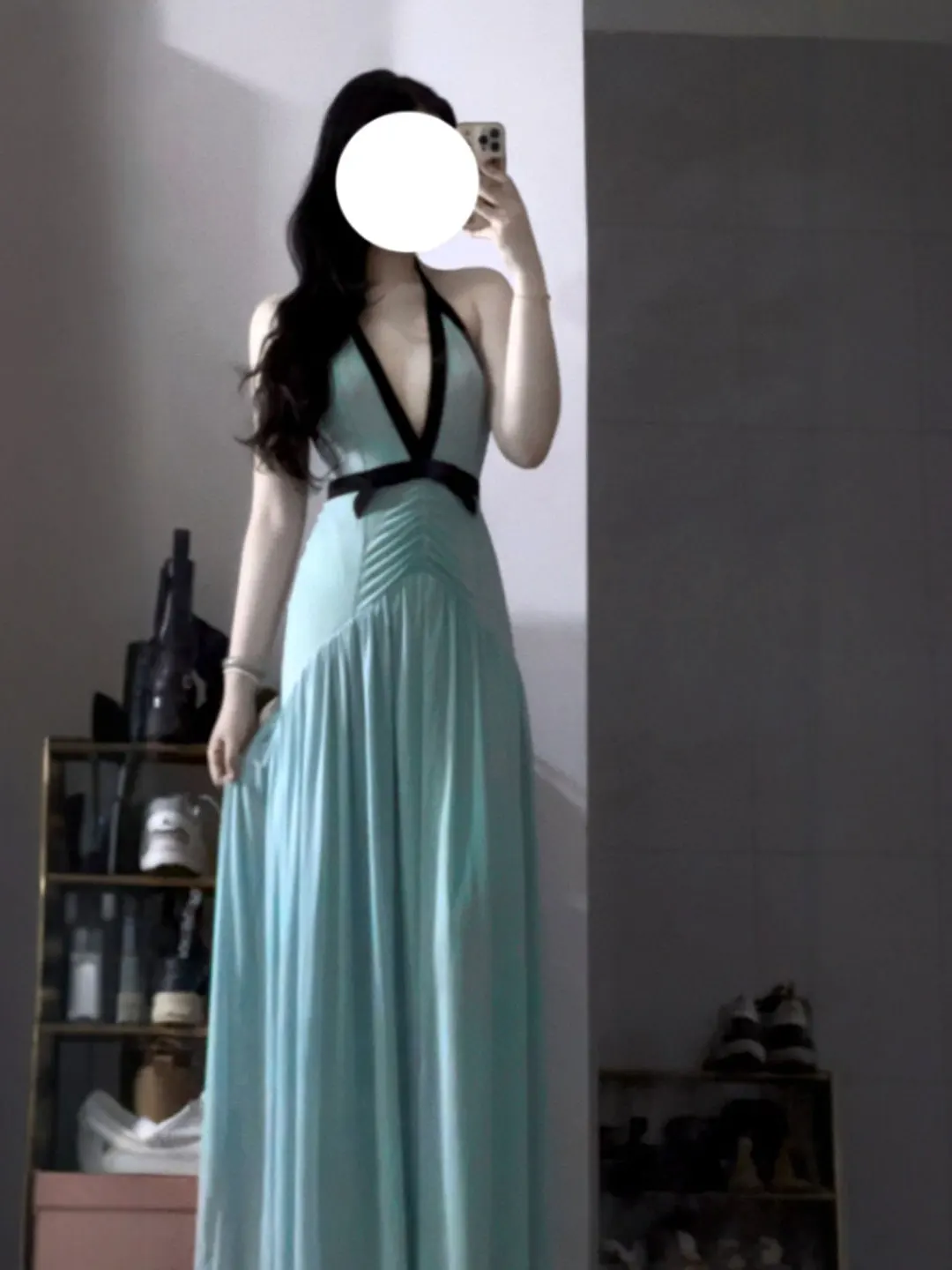 

Нежное платье с V-образным вырезом и бретельками, модное зимнее повседневное платье из хлопка с высокой талией и вырезами