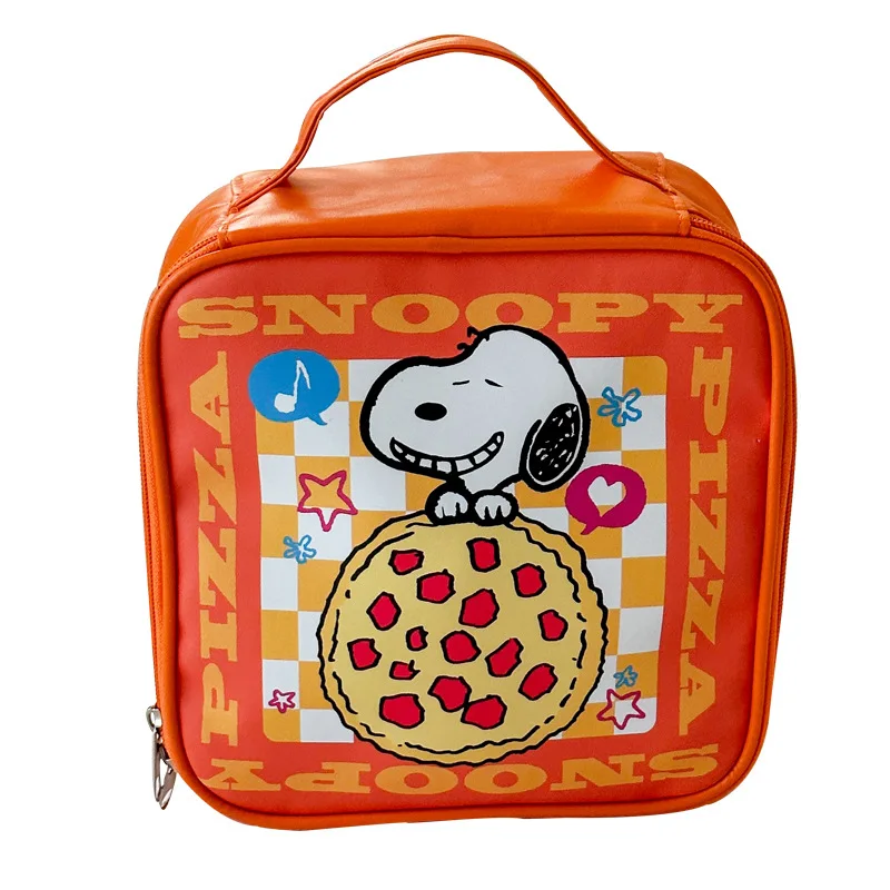 Snoopy Pizza Cosmetic Bag High-color Value Large-capacity Portable Handbag Cartoon Dirty-resistant Waterproof Wash Storage Bag