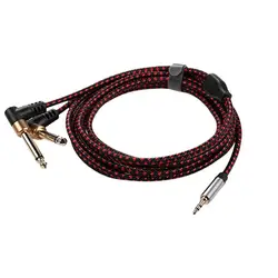 Audio Cable 3.5mm To 2 6.35mm Stereo Aux 3.5 Male To Male 6.35 6.3 6.5 Mono Y Splitter Audio Cord 5m For Phone To Mixer