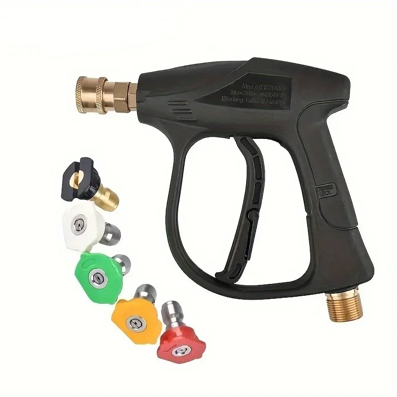 

High Pressure Fan Shaped Car Wash Water Gun, Aluminum Core, Quick Insert, FiveColor, Nozzle Union, Car Wash