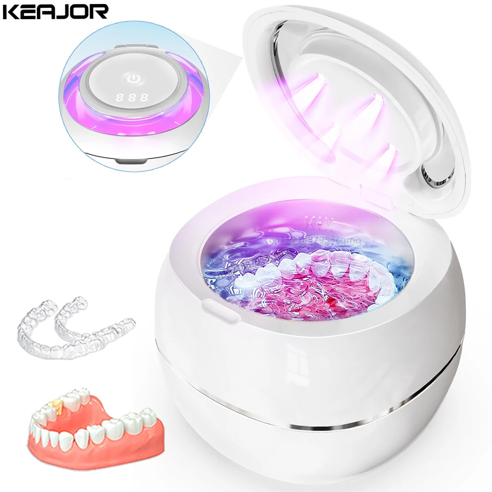 

Ultrasonic Cleaner for Dentures Ultrasound Retainer Cleaner with UV Light Ultrasound Cleaning Bath for Denture Jewelry Cleaner