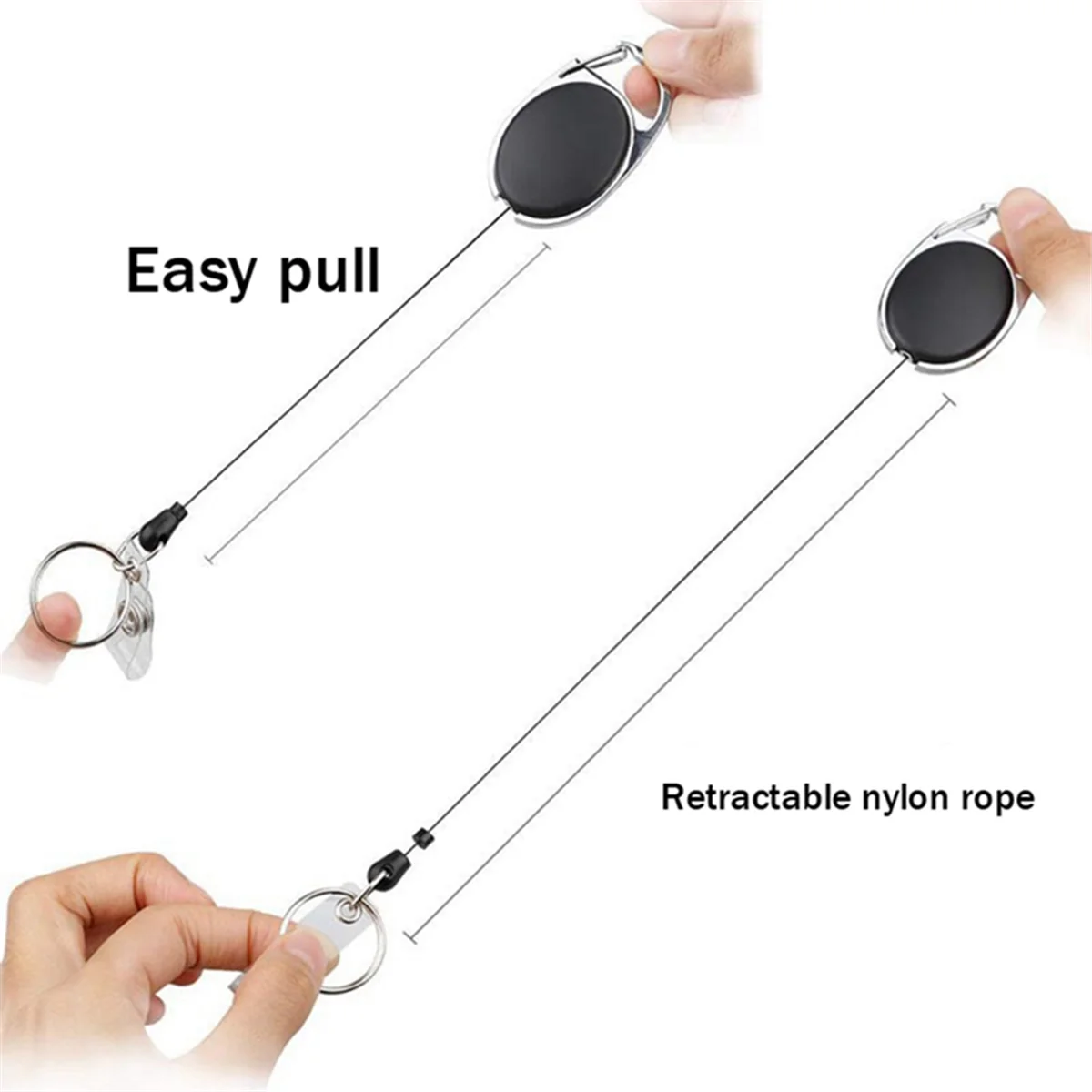 

50-Pack Badge Clip Keychain Retractable Badge Reel with Carabiner for Office Workers Doctors Nurses jasmine