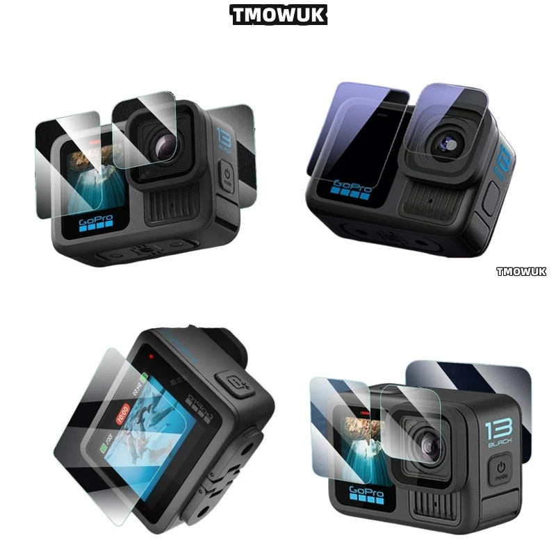 

For GoPro Hero 13 – 9H HD Tempered Glass Screen Protector With Lens Protector – Full Front Back Coverage – Anti-Scratch, Shockpr