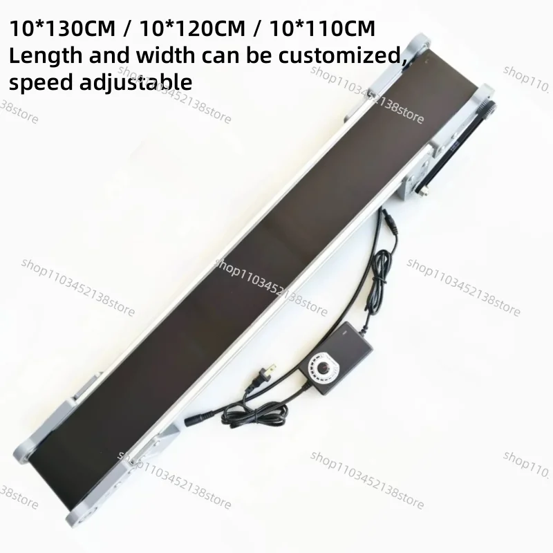 10*130CM Desktop Conveyor Belt Electric Production Line Conveyor Belt Friction Experiment Equipment 0-116RPM Adjustable Speed