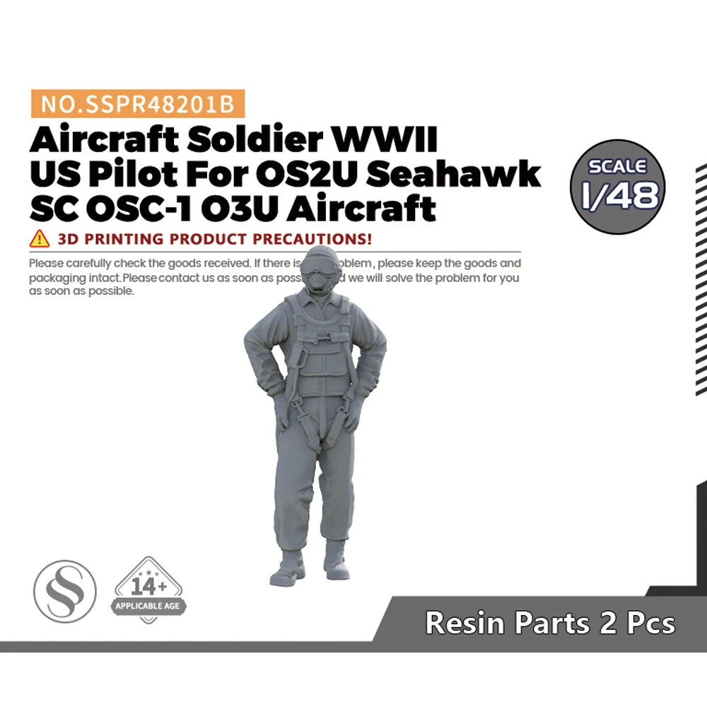 SSMODEL SSPR201B 1/48 Aircraft Soldier WWII US Pilot For OS2U Seahawk SC OSC-1 O3U Aircraft