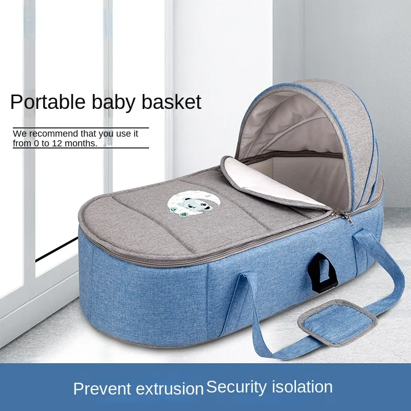 Exquisite Embroidery Design of Baby Basket Portable Car Out Cradle Folding Storage Baby Bed In Bed,Maternity Safety Baby Cradle