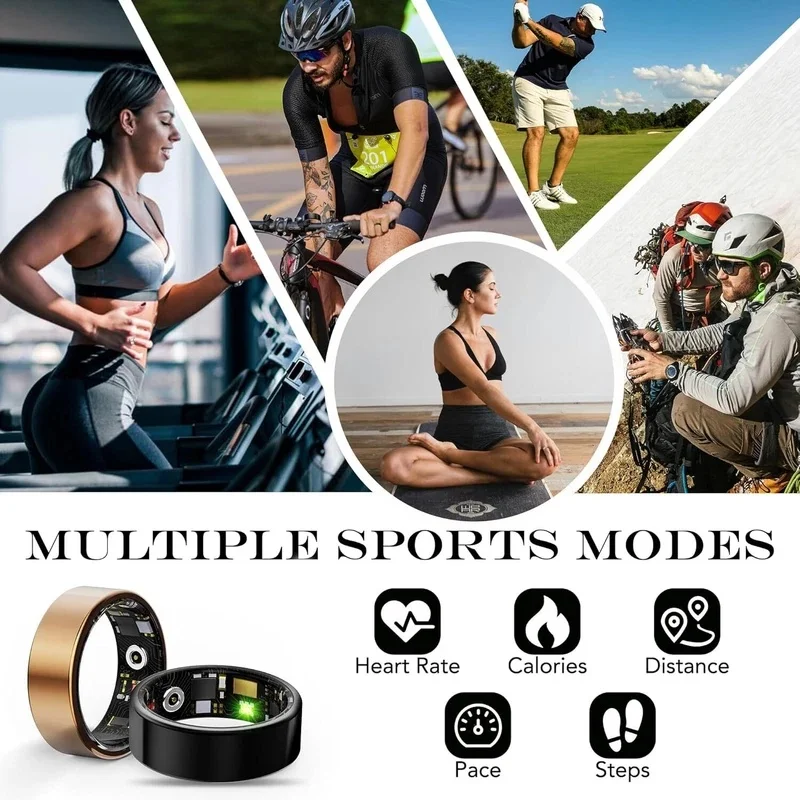  2026 New Smart Ring Heart Rate Blood Pressure Sleep Monitoring Motion Tracking IP68 Waterproof Men Women Smart Ring Holiday Gi image 4