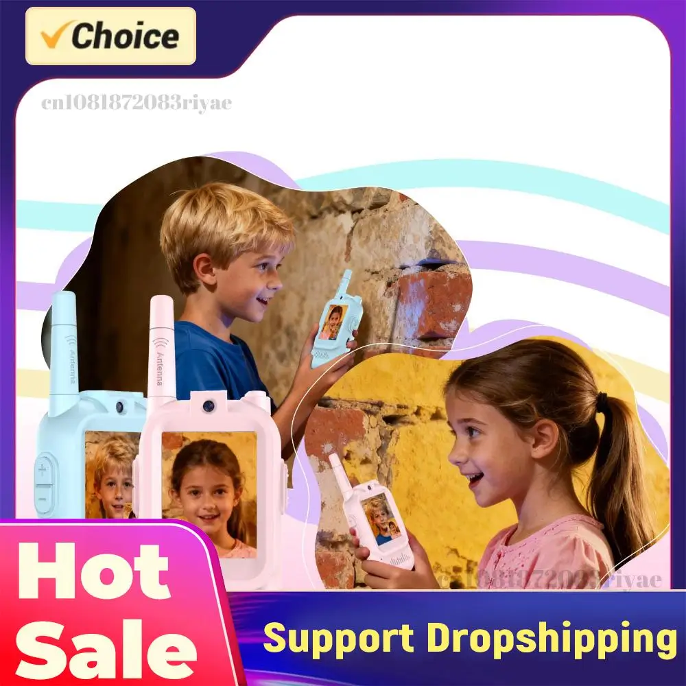 

Kids Walkie Talkies with Video 2 Pack Rechargeable Screen Display Toy Radios Christmas Birthday Gifts for Boys and Girls