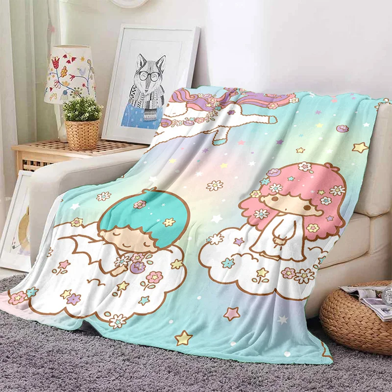 Pochacco-Manta de franela suave para cama, dormitorio, sofá, manta para niña, 3D, dibujos animados, Pompón, Purin, Sanrio, Little Twin Stars, 29 estilos