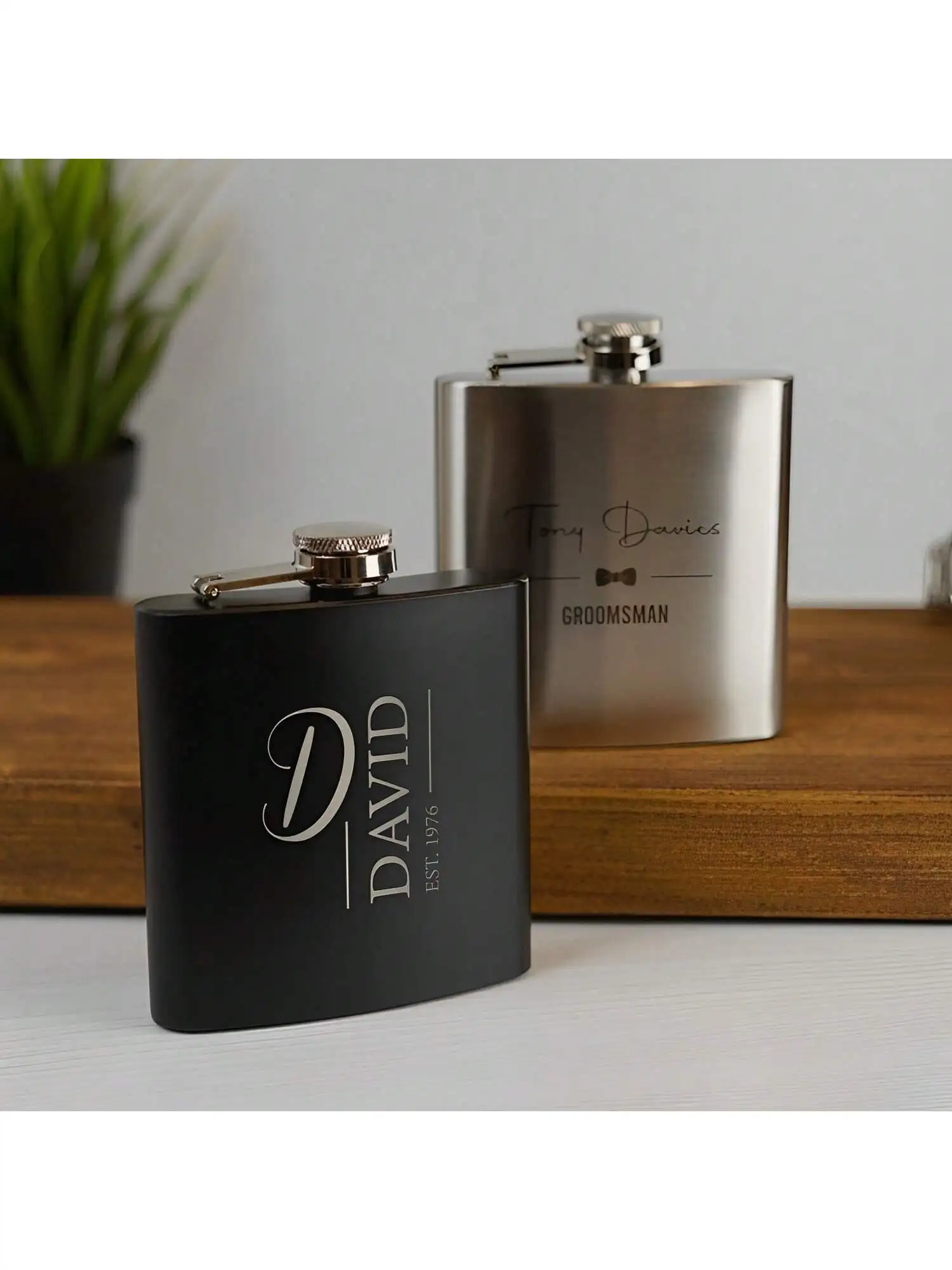 Custom Engraved Hip Flask Personalized Gift for Men Groomsmen Wedding Favors Birthdays Christmas Present