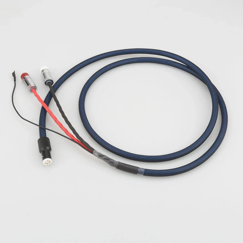 Audiocrast OFC ชุบเงินพร้อมป้องกัน RCA 5 ขา DIN XLR U spade ปลั๊ก Phono Tonearm สาย Ground Wire