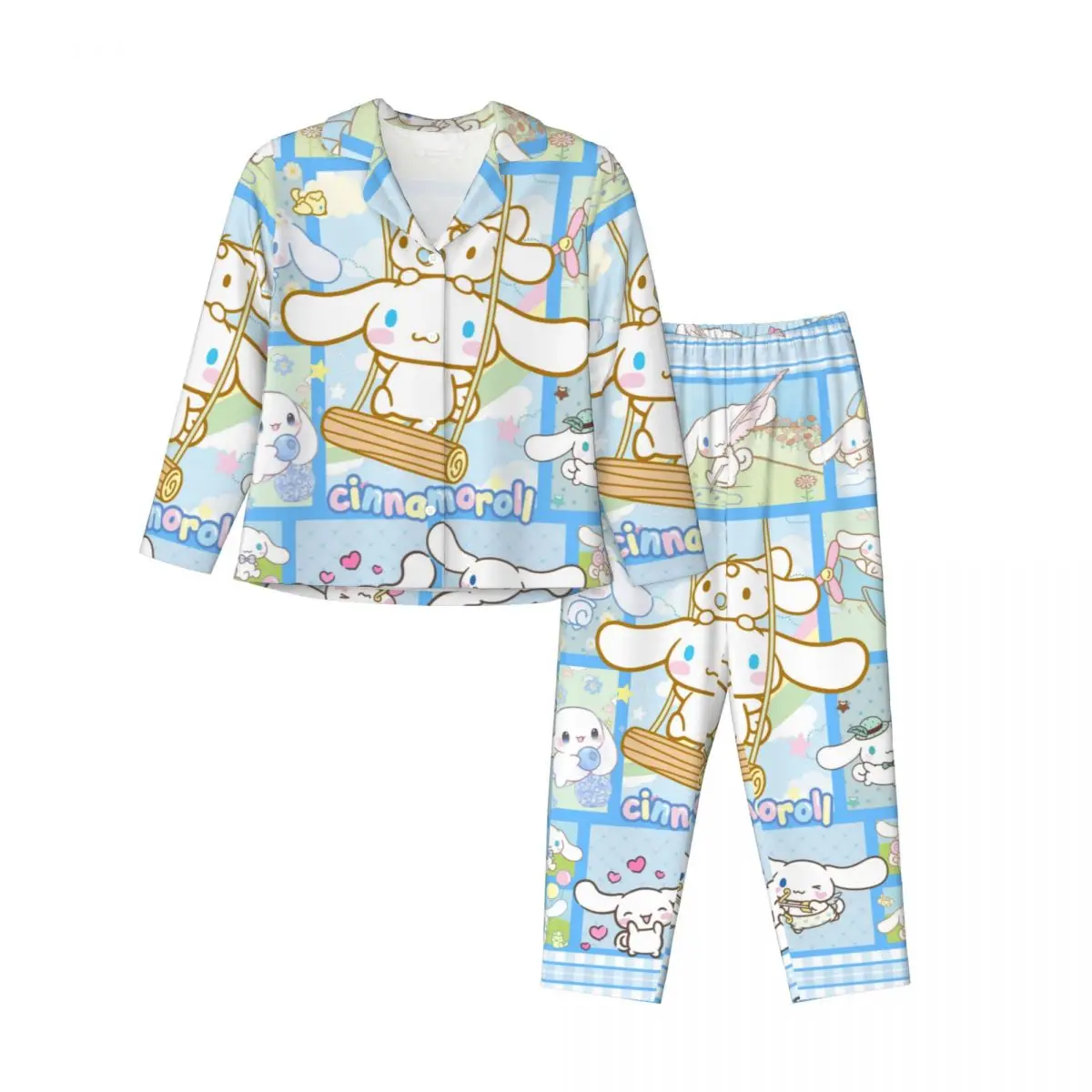 

Cinnamoroll Women's Pajamas Set 2 Piece Set For Women Casual Long sleeve Suit