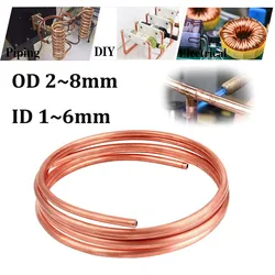 Bobina de tubo de cobre suave de 1M, OD 2 ~ 12mm ID 1 ~ 10mm, Copper puro, Airs, acondicionador, refrigeración, manualidades DIY