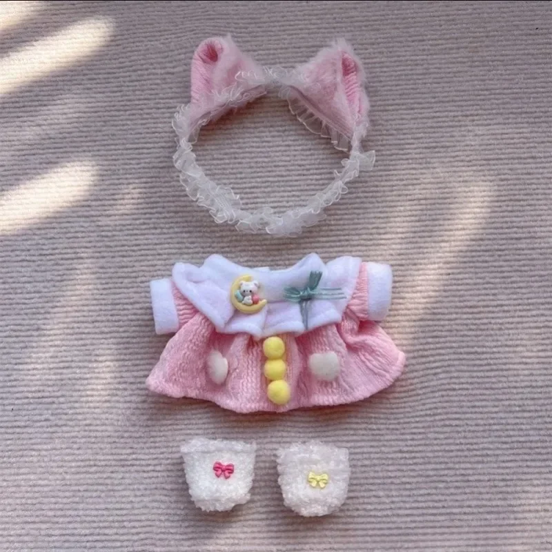 (Alleen kleding) Geschikt voor pop van 20 cm DIY-speelgoedset cadeau idool kostuumaccessoires mini schattig college-stijl rollenspel pluche kostuum