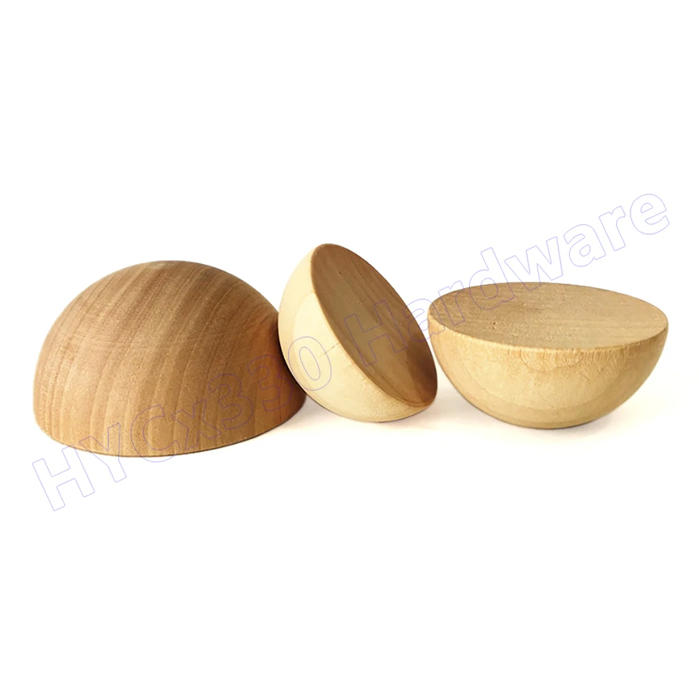 Split Wood Balls, Unfinished Half Wooden Ball Natural Half Craft Beads 12-90mm for DIY Craft Projects Jewelry Making Arts Design