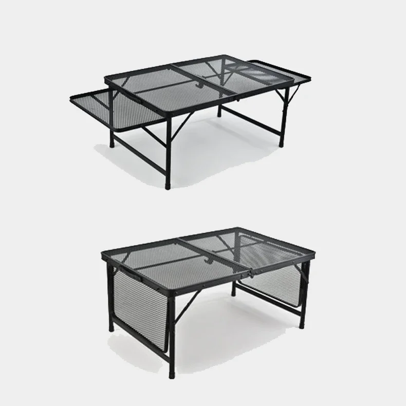 collapsible aluminum alloy park low adjustable height folding mesh beach ultralight portable barbecue outdoor table