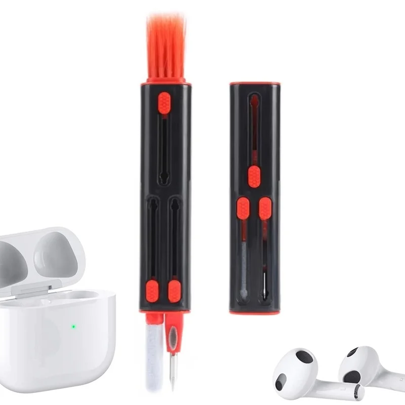 3 In 1 Earbuds Cleaner Pen Tool For AirPods Wireless Earphones Keyboard Phone Screen Brush Cleaner For Headphone Case Care Tools
