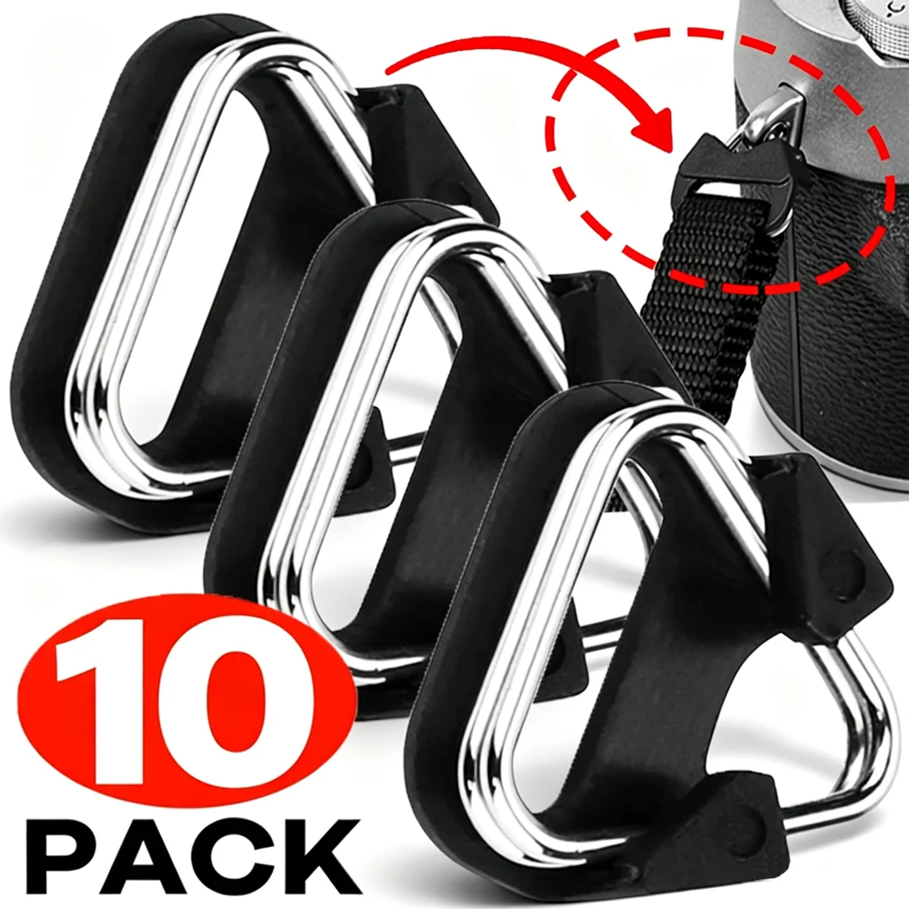 2-10Pcs Universal Camera Shoulder Strap Triangle Split Ring Hook Stainless Steel ABS Lug Hook for Fujifilm Olympus Belt Lanyard