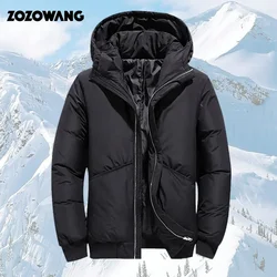 ZOZOZOWANG-Parka de pato branco masculino, casaco casual de penas de ganso, casacos impermeáveis grossos e quentes, inverno, 2023