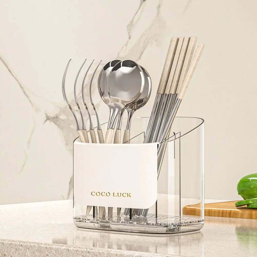 Practical Plastic Chopsticks Cage Large Capacity Detachable Chopstick Drain Box Space Saving Utensil Holder for Home