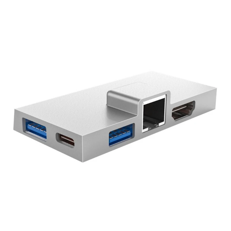 All-in-One Hub for Microsoft Surface Pro X/8/9 - USB 3.0, RJ45, Card Reader, PD 100W, and 4K HDMI-compatible Output