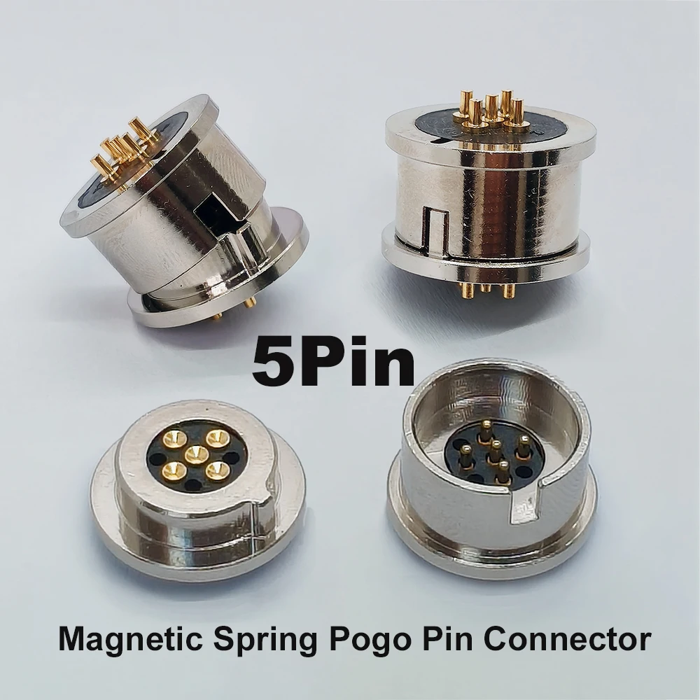 1 Stück Wasserdichter Magnetischer Feder-Pogo-Pin-Steckverbinder 5-Pin 2A 5V Männlich Weiblich Sondenkartensteckplatz Magnetischer DC-Ladeanschluss – Detail 1