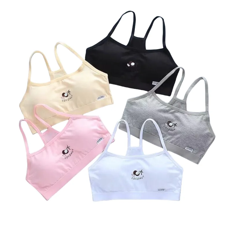 

8-14 Years Kids Bras Young Girls Underwear Teenage Training Bras Women Cotton Kids cute Brassiere Tube Tops Girl's Sport Bras