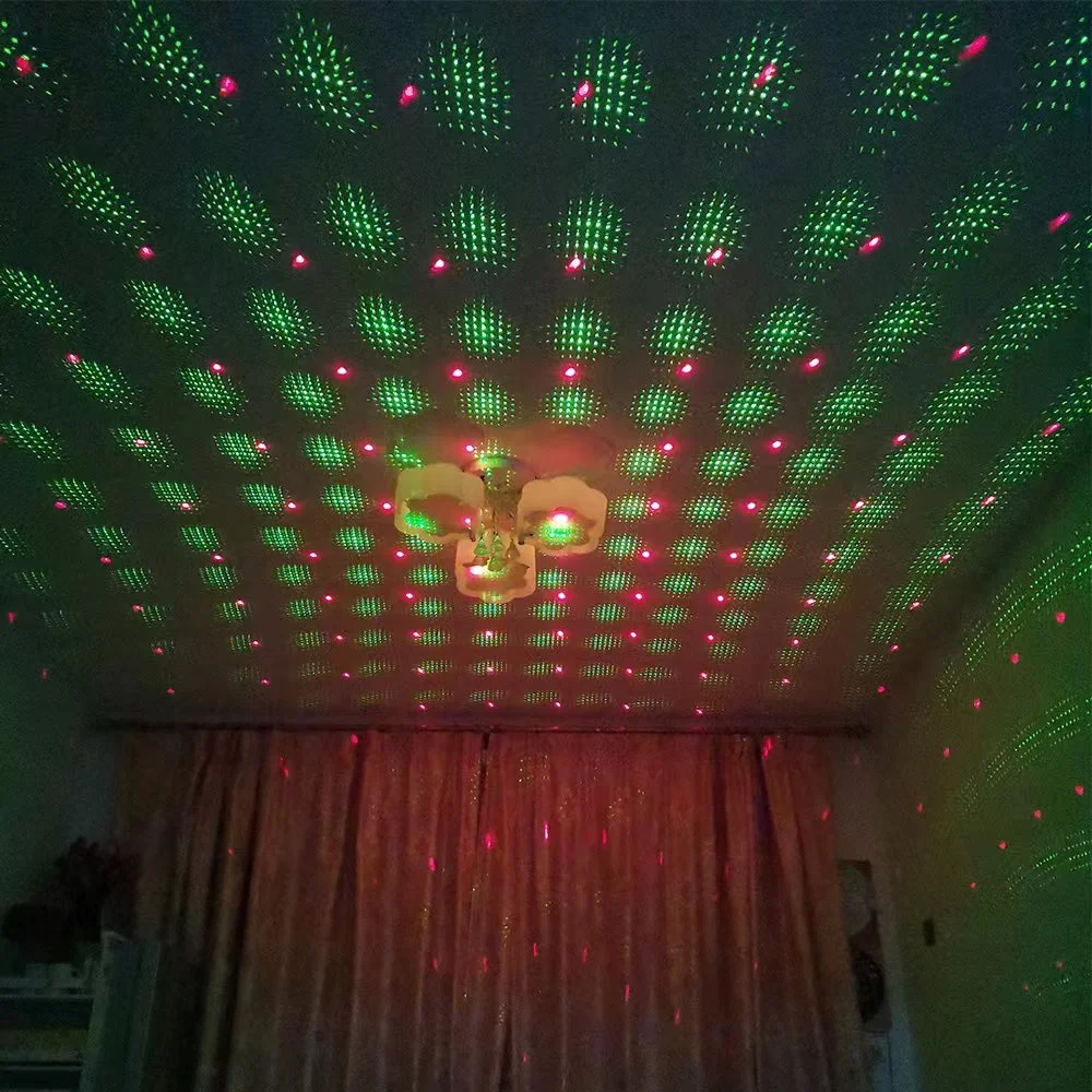 Luz láser LED roja y verde, lámpara de noche de cielo estrellado activada por sonido, proyector para fiesta de boda, KTV,Bar, AC 100-240V, Base E27