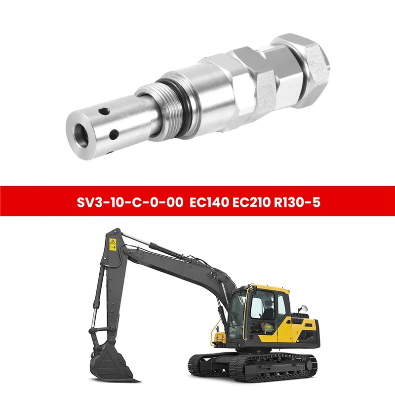 

A64P-1 Piece Main Relief Valve Silver Metal For Doosan DH220-5 DH225-7 Kato HD820 Sumitomo SH120 Hyundai R130-5 Volvo EC140 EC21