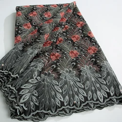 Dubai Embroidered Cotton Lace African Lace Fabric 2024 High Quality Swiss Voile Cotton Fabric Elegant Party Dress for Women 3782