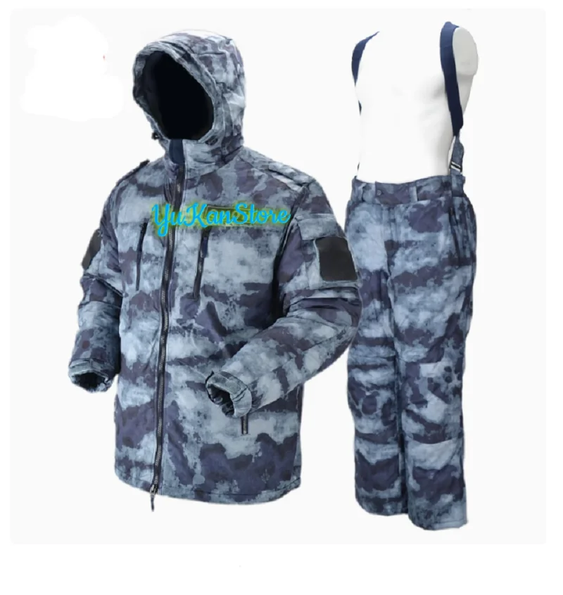 Russian OMOH Blue Ruins Winter Cotton Jacket Set, Anti Cold Jacket