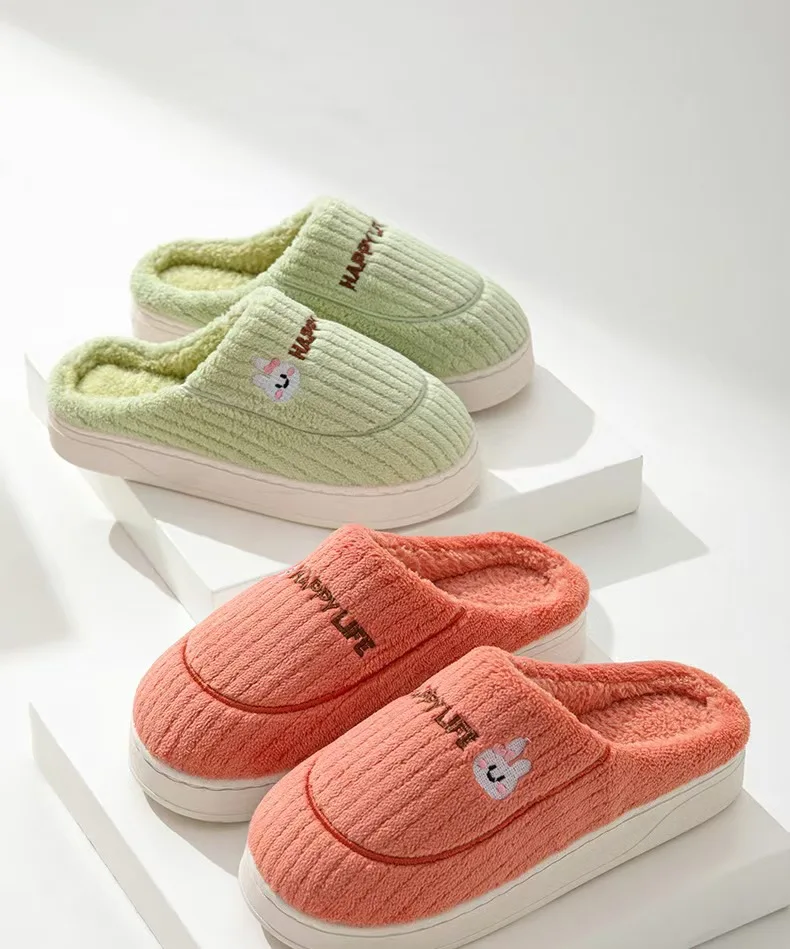 

Новые милые хлопковые тапочки на осень и зиму, сумка на каблуке для дома, толстая подошва, теплый дом, противоскользящая, волосатая хлопковая обувь