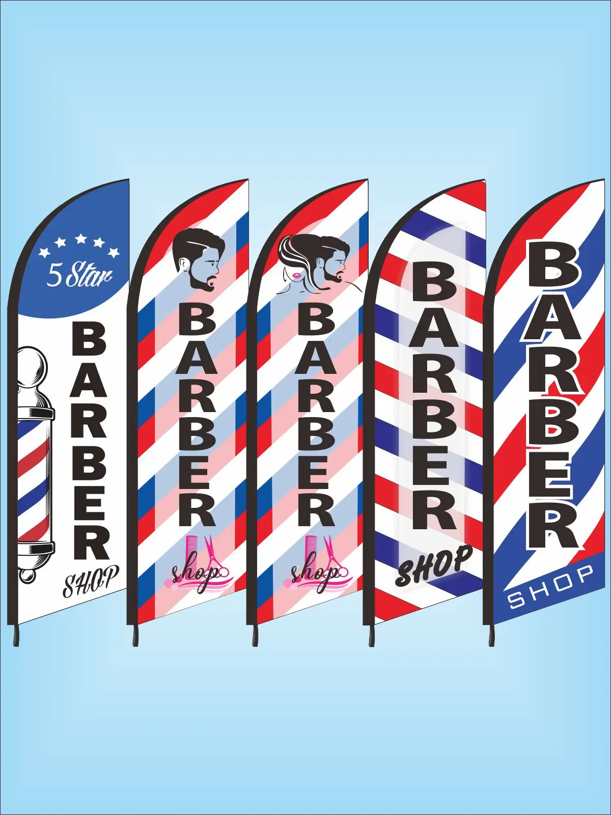 Barber Shop Feather Flag Hair Beauty Face Beach Banner Hairdressing Salon Health Spa Nail Massage Haircut Fitness, Flag Only