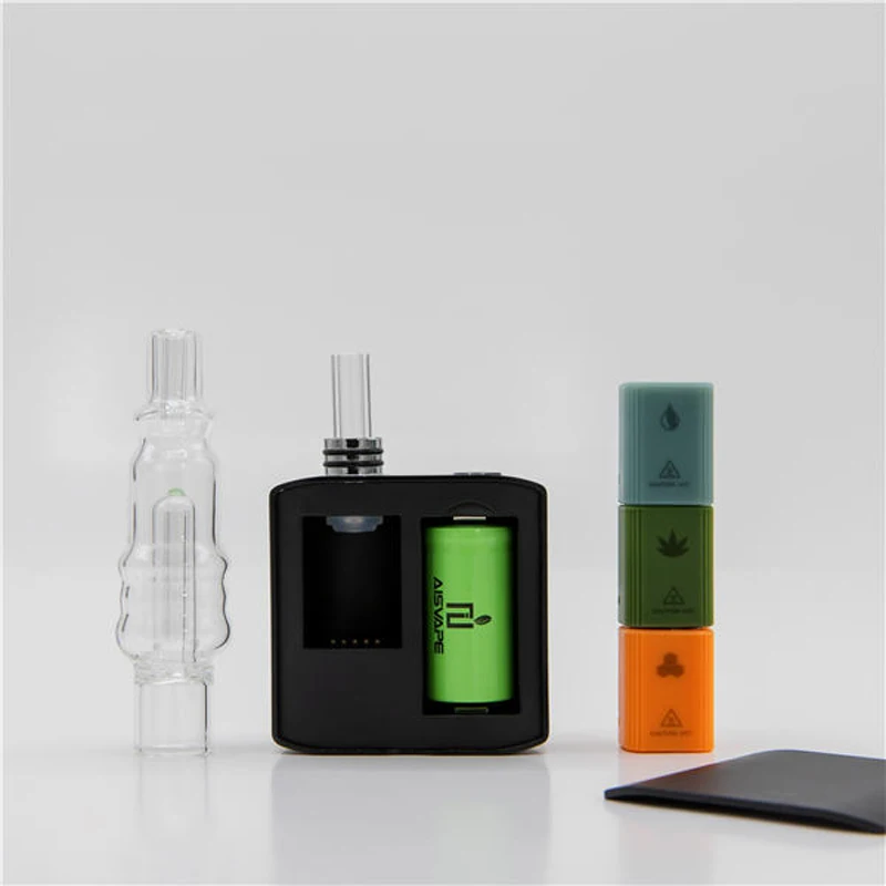 Original Trio III Box Vape Kit für 3-in-1 trockenes Kräuter wachs mit 18350 Batterie austauschbarer Heiz kammer Enail Vapor izer Kit
