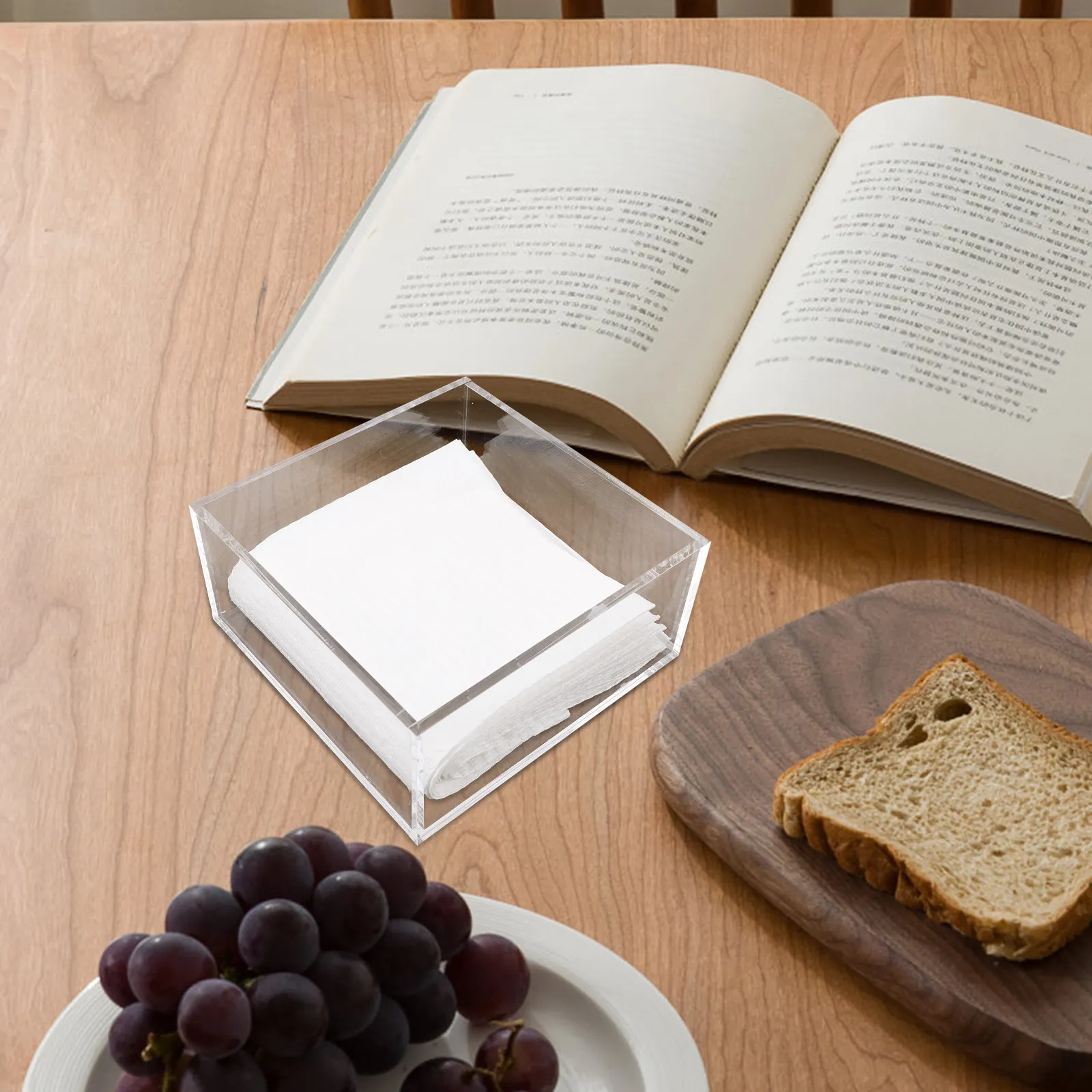 

Square Acrylic Napkin Holder Clear Tissue Box Napkin Storage Dispenser for Dining Table Modern Kitchen Decor Tissue Box Holder